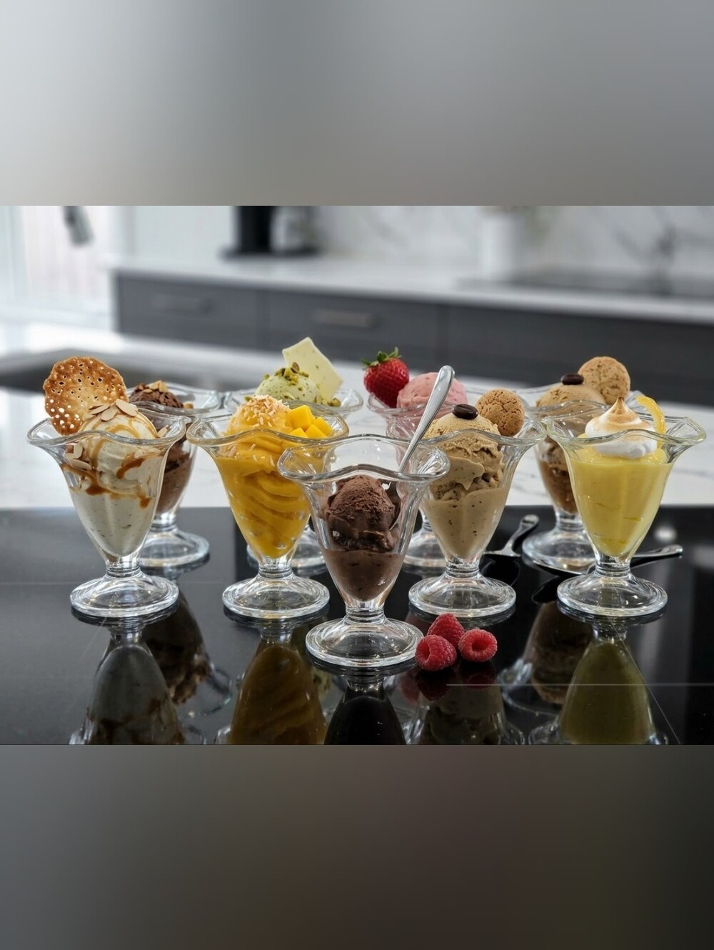 Clear Glass Dessert Sundae Cups - Set of 8